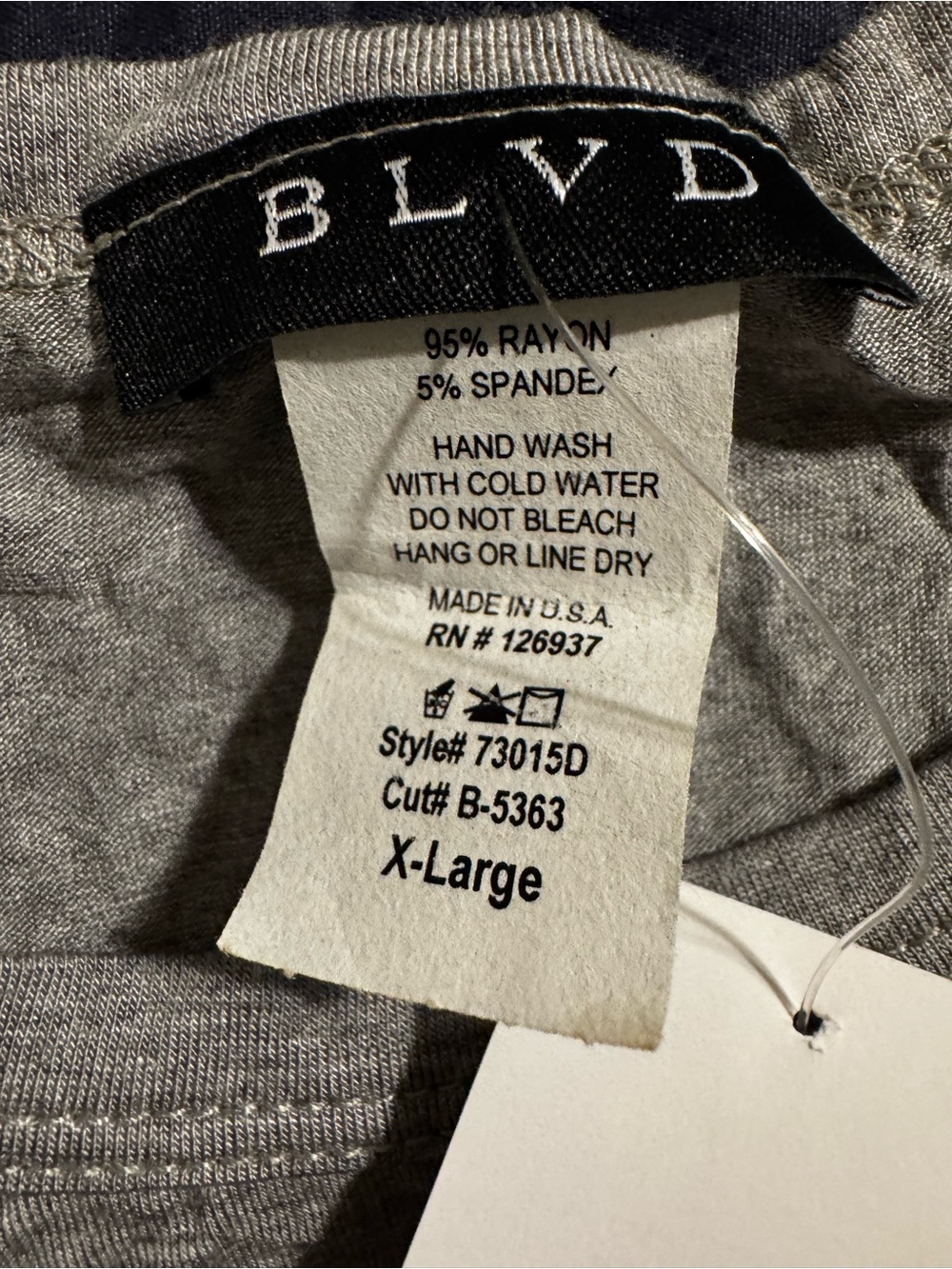BLVD Men’s Gray Short Sleeve Rayon Blend Tee